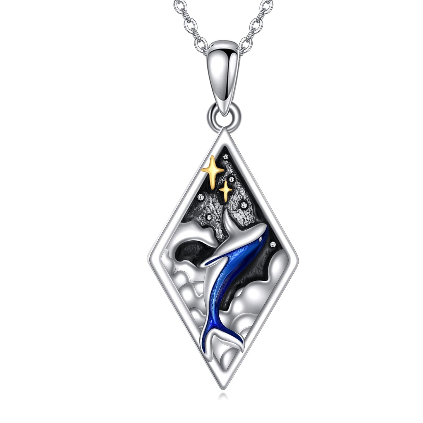 Sterling Silver Whale Charm Necklace
