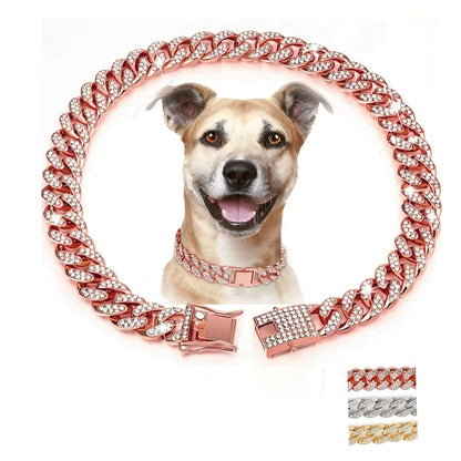 Rose Gold Zirconia Dog Collar Necklace