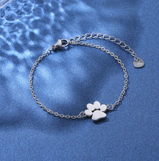 Custom Pet Paw Engraved Bracelet
