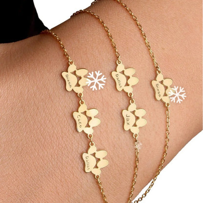 Custom Pet Paw Engraved Bracelet